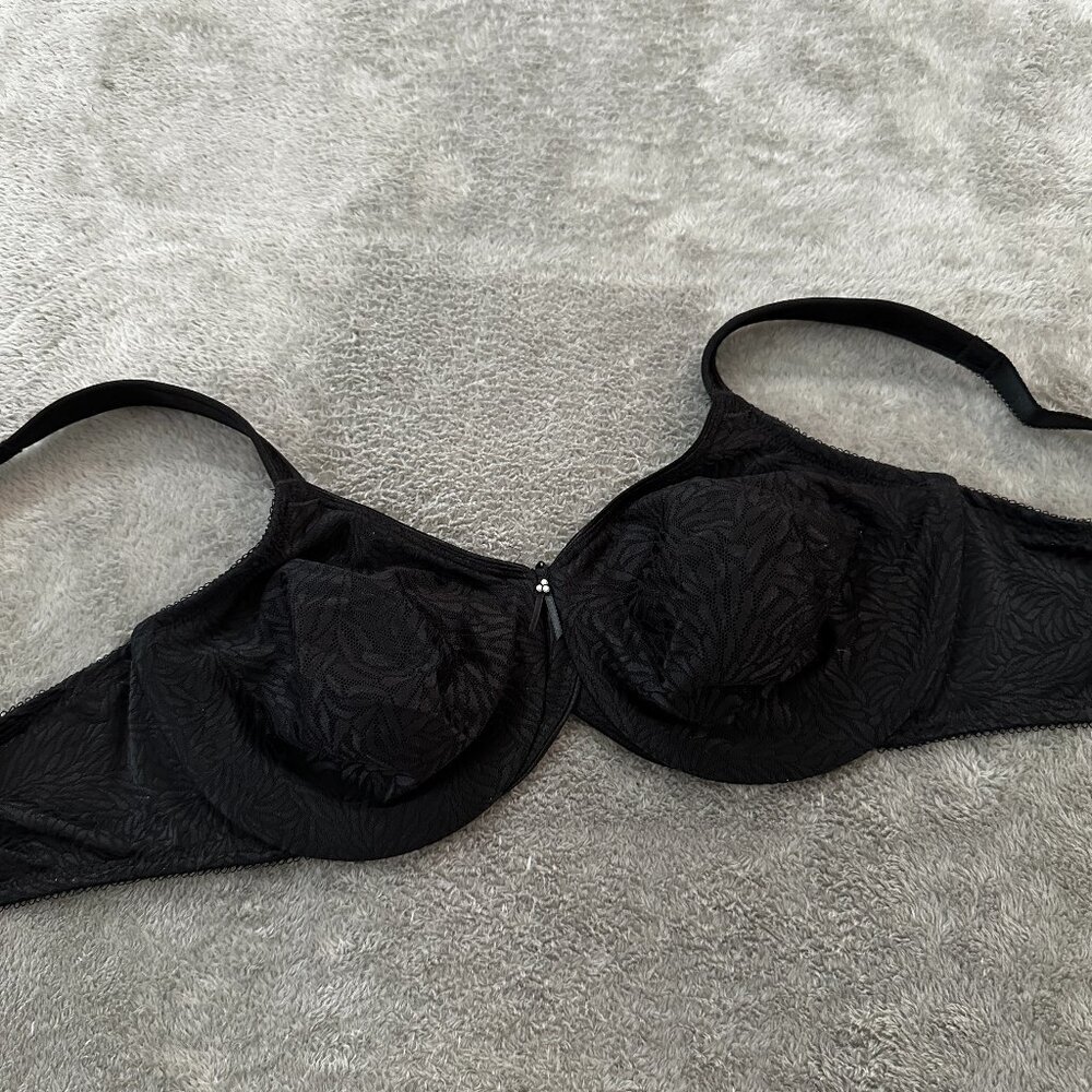 Wacoal Black Jacquard Underwire Full Coverage Bra Women's 40D